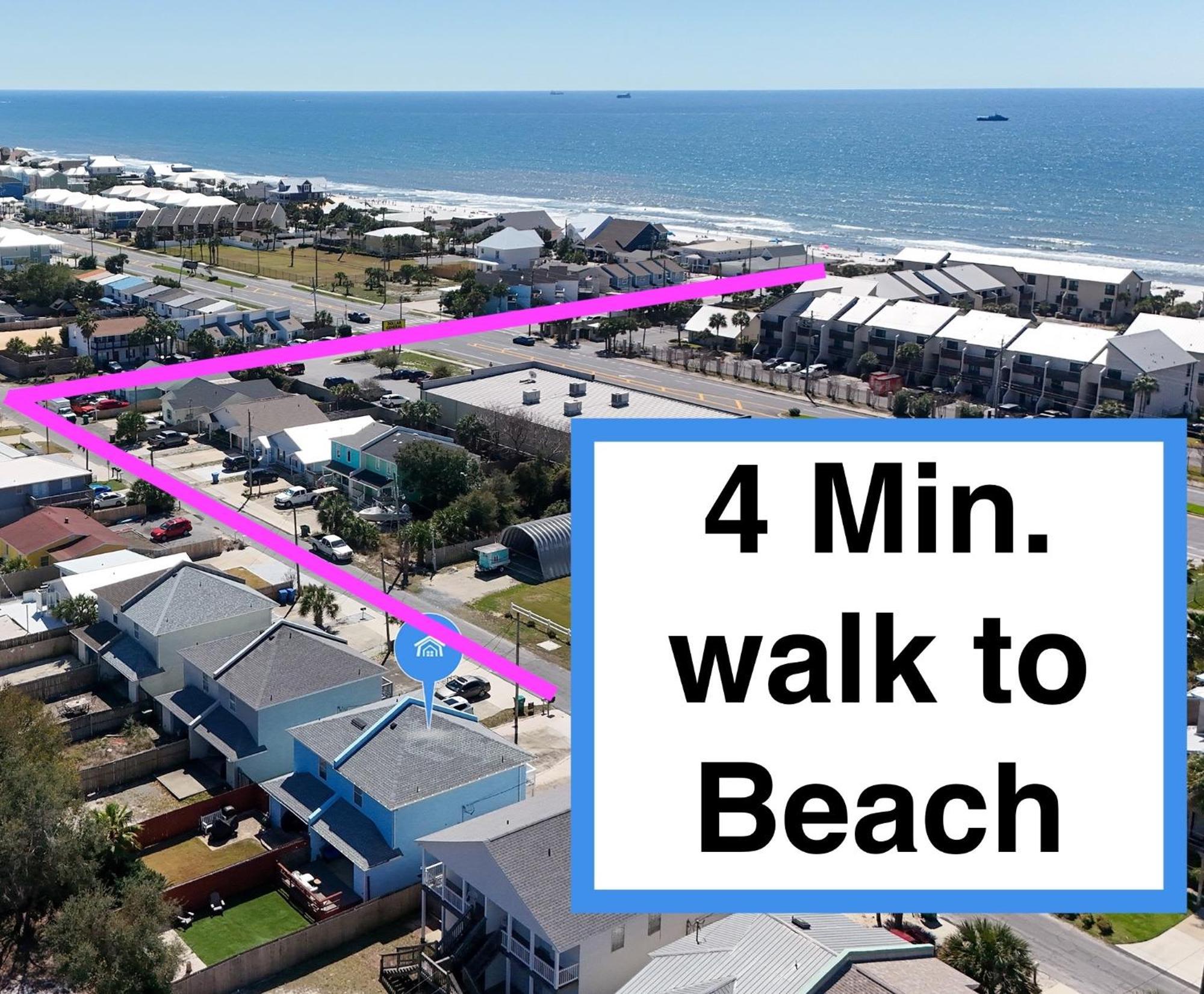 Dog And Kid Friendly House - Private Yard & Deck - 3 Min Walk To * Panama City Beach